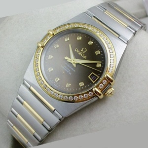 Suizo Omega OMEGA Constellation Serie Mecánica Automática Transparente 18K Oro Diamante Reloj Hombre Movimiento Suizo