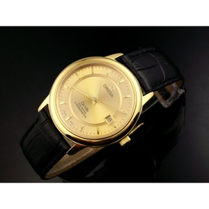 Suizo Omega OMEGA Diefei automático mecánico transparente fondo 18K oro negro negocio casual hombre reloj suizo movimiento suizo