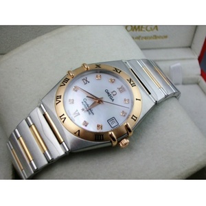 Reloj suizo famoso Omega OMEGA Constellation serie bolsa 18K oro rosa automático mecánico blanco madre de perla cara hombres reloj suizo movimiento Hong Kong montaje