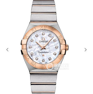 3s Omega Constellation Series 27 Reloj de cuarzo para mujer con anillo romano fritilar