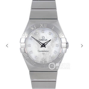 3s Omega Constellation Series 27MM Reloj de cuarzo para mujer Anillo con números romanos