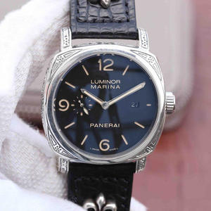 Imitación re-grabada Panerai 312/pam00312 reloj de plata de ley clásica esfera sándwich (con super luminoso)