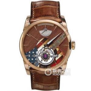 JB Parmigiani Fleurier Tourbillon PFS251-1007000-HA1241 Reloj mecánico manual para hombre con cinturón de visualización de energía cinética.