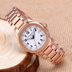 Reloj réplica refinado Movimiento suizo Patek Philippe Reloj mecánico automático para hombre Caja de oro rosa de 18 quilates Reloj en la parte posterior