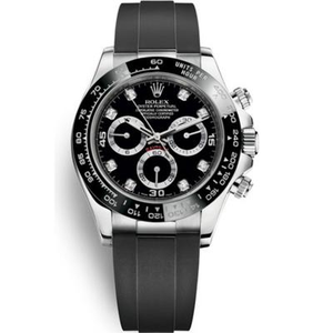 JH Rolex m116519ln-0025 Daytona Reloj para hombre con movimiento mecánico automático y correa de goma mejorada.