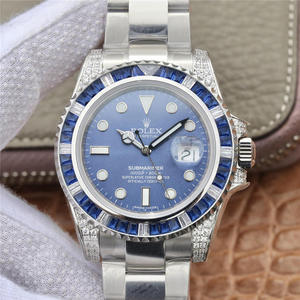 GS Rolex SUB Submariner versión personalizada de diamante trasero! Es la fusión de brillo de lujo y nunca se desvanecen, y es la mejor opción para las tendencias clásicas! Reloj mecánico para hombre