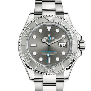 Rolex Super Yacht Baume .u0026 Mercier 116622 Plata Placa YM, 3135 Movimiento Suizo Automático Super Hielo Azul Luminoso, Anillo de Chorro de Arena Original, 40mm