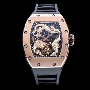 ¡La fábrica de TW RICHARD MILLE gestiona el reloj de tourbillon RM057 Jackie Chan Panlong! Utilice con audacia nuevos materiales de rendimiento