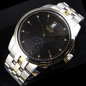 Suizo Tudor Junjue Sports Series 18K Oro Automático Mecánico Cara Negra Reloj de hombre