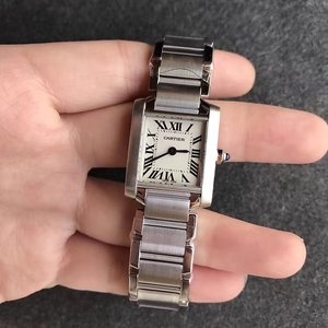 v6 fábrica Cartier w51008Q serie tanque señoras reloj de cuarzo