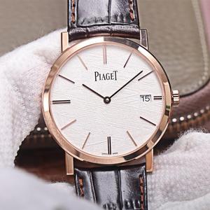 MKS Piaget Serie Altiplano para lograr súper serie delgada de oro rosa de la piel de vaca mecánica automática para hombre.