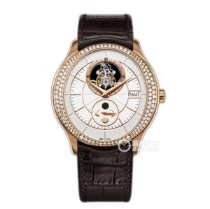 R8 Piaget BIack Tie serie ultradelgada fase luna tourbillon correa reloj reloj ultrafino sinuoso fase luna de cuerda reloj de movimiento de hombre