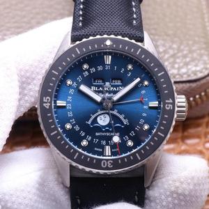 TW Blancpain viisikymmentä hakua sarja 5054-1110-B52A musta levy valkoisella teräksellä kuun vaihe automaattinen mekaaninen katsella