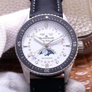 TW Blancpain Viisikymmentä Haut Series 5054 Rose Gold Blue Face Moon Vaihe Mekaaninen miesten katsella