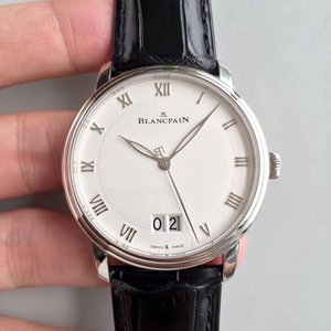 HG Factory Blancpainin klassinen ja tyylikäs Villeret-sarjan suuri päivämäärä-ikkuna katsella alkuun uudelleen säätämistä valkoinen kasvot malli