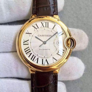 Cartier sininen ilmapallo WE902075 miehet tuotu 9015 automaattinen mekaaninen teräsvyö (suuri 42MM)