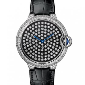 Cartier Blue Balloon "Dancing" High Jewelry Watch Quartz Black Face 36mm Men and Women Can Wear Gypsophila Stars and Diamonds