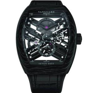 Frank Mu Le V45 T SQT CARBONE Tourbillon kumihihna automaattinen mekaaninen miesten kello.