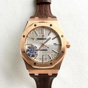 【JF】 Audemars Piguet AP15400 Miesten Gold Case White Face Toiminnot Tunnit, Minuutit, Sekunnit, Kalenteri Movement Miesten Watch