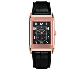 Jaeger-LeCoultre Q3732470 Reverso katsella musta kasvot nousi kultaa kaksi käsi puolineutraali mekaaninen katsella.