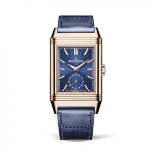 MG Jaeger LeCoultre Reverso Tribute kaksipuolinen dual aikavyöhyke flip watch 398258J miesten manuaalinen mekaaninen katsella sininen levy