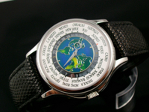 Patek Philippe Miesten Watch World Time Blue Surface Map Automaattinen Mekaaninen kautta Pohja Miesten Watch (Musta Surface)