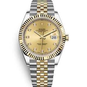 Rolex Datejust II -sarja 126333 kultapäällystetty versio, puhdas 18 k kultapäällysteinen, kullanpäällysteinen paksuus 15 mikronia, hihnan kullan paino 1,85 grammaa, renkaan kullan paino