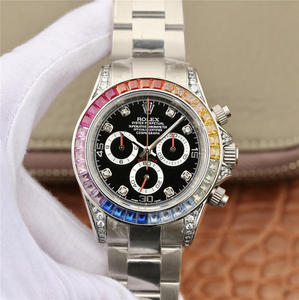 Rolex Daytona-116598RBOW-sarjan kosminen chronograph toiminto miesten mekaaninen katsella rainbow circle musta pinta