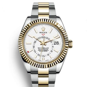 Uudelleen kaiverrettu Rolex Oyster Ikuinen SKY-DWELLER-sarja 326933 Miesten mekaaninen katsella valkoiset kasvot