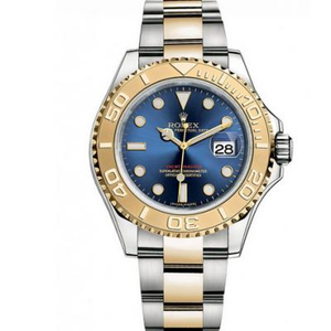 Yksi Replica Rolex Yacht-Master 16623 Blue Plate miesten mekaanisen kellon kultapainos.