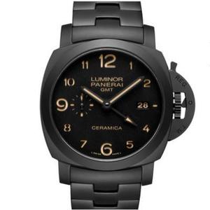 VS-tehdaskopio Panerai PAM438 täydellinen keraaminen 44 mm: n miesten automaattinen mekaaninen kello, joka on erittäin valoisa.