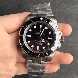 [N tehtaan putiikki] Top kopio Rolex Submariner ei kalenteri musta kasvot automaattinen mekaaninen katsella