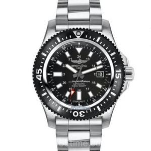 Montre pour homme mécanique TF Breitling Super Ocean Series Y17393101B1A1 édition spéciale en acier avec plaque noire.