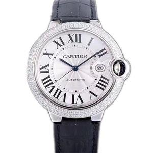 V6 Factory Re-gravé Cartier Blue Balloon Series WE9009Z3 Montre avec diamond belt