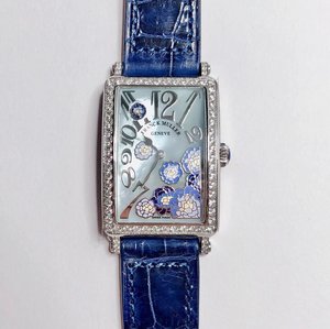 Franck Muller LONG ISLAND Long Island series of the most beautiful ladies quartz belt square watch enamel painted