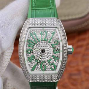 Franck Muller Vanguard V32 montre dames, la montre s’inspire de son design magnifique et sa forme unique, avec cadran en relief soleil