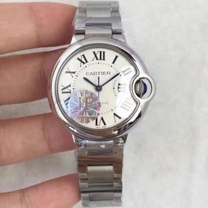 JF nouveau produit CARTIER Cartier série ballon bleu moyen 33MM 1: 1 manchon de coquille équipé d'un mouvement mécanique importé