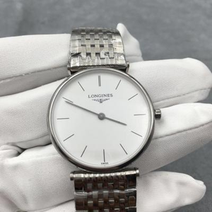 Mouvement à quartz importé de la série Longines Garland, plaque blanche simple et élégante, que les hommes et les femmes peuvent porter