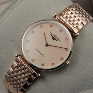 Swiss Longines Garland Series 18K rose or gold face automatique mécanique montre pour hommes