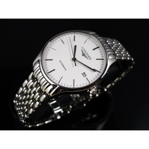 Longines Longines regarder magnifique série automatique mécanique montre homme L4.821.4.18.6 blanc face mouvement suisse .