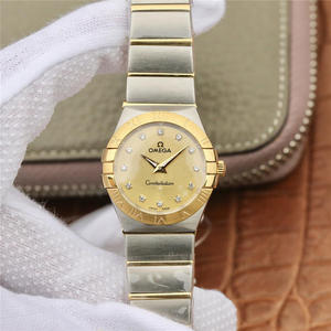 Montre à quartz TW Omega pour femmes de la série Constellation 27 mm avec bracelet original en acier inoxydable moulé un à un.