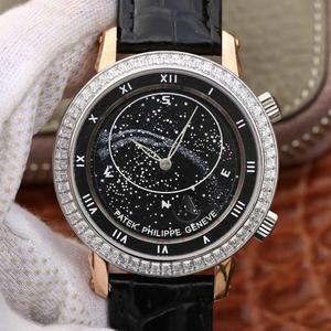 Patek Philippe version améliorée de la réplique de montre mécanique de la série ciel étoilé 5102 jour et mois.