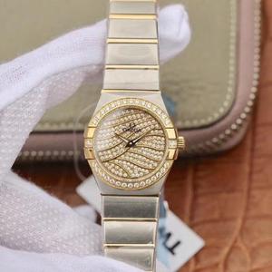 Montre à quartz TW Omega série Constellation pour femmes 27 mm Bracelet en acier inoxydable original modèle un-à-un