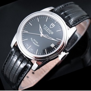 Swiss movement fine imitation Tudor Junjue series leather strap three-needle bar scale automatic mechanical men's watch Swiss original movement watch