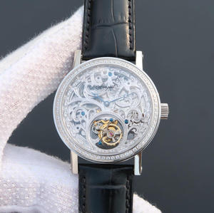 LH Breguet ultra-tanaí tourbillon faire 41x9.5mm gluaiseacht turas meicniúil meicniúil