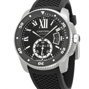 Cartier Caliber Sraith W7100056 Tumadóireacht Féach Banna Silicone Banna Meicniúil Faire na bhFear