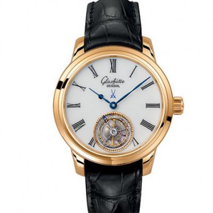 Sraith Bunaidh an tSeanadóra Glashütte 94-11-01-01-04 Fíor Tourbillon Féach ar an bPláta Bán Rose Gold.