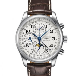 Glacann faire GS Longines Master Moon Phase L2.773.4.78.3 faire Shanghai 7751 chun an strap leathair gluaiseachta bunaidh L.687 a athrú