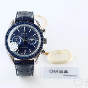 An t-atheisiúint bhunaidh is déanaí de chuid OM, Omega Omega Speedmaster Co-Axial Chronograph OM féinfhorbartha agus féin-déanta 9300 gluaiseachta.