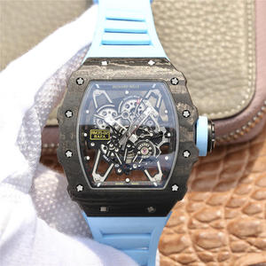 NT Richard Mille RM-035 Saor in Aisce 1 péire de téip spártha + 2 láimhseálann fáinne rubair il-dath fáinne na bhFear ag breathnú silicone strap Gluaiseacht meicniúil uathoibríoch